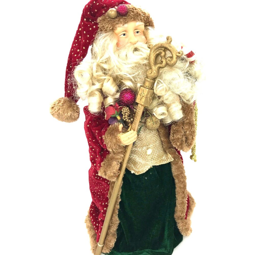 Dan Dee Collectors Choice Christmas Tree Topper Santa 16" Ornament Vintage Red